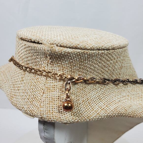 Vintage Brassy Classy Statement Necklace 24 Inch Multi Strand - Picture 5 of 5